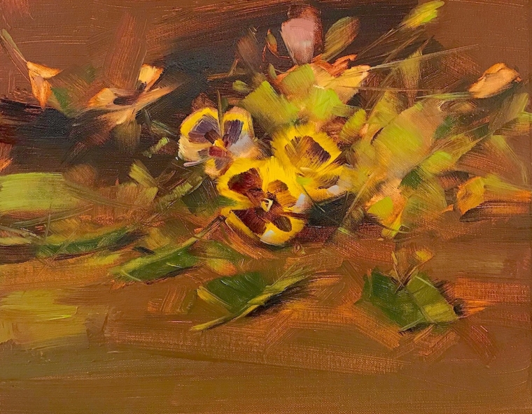 Pansies, Original oil Painting, Handmade artwork, Ready to hang                    